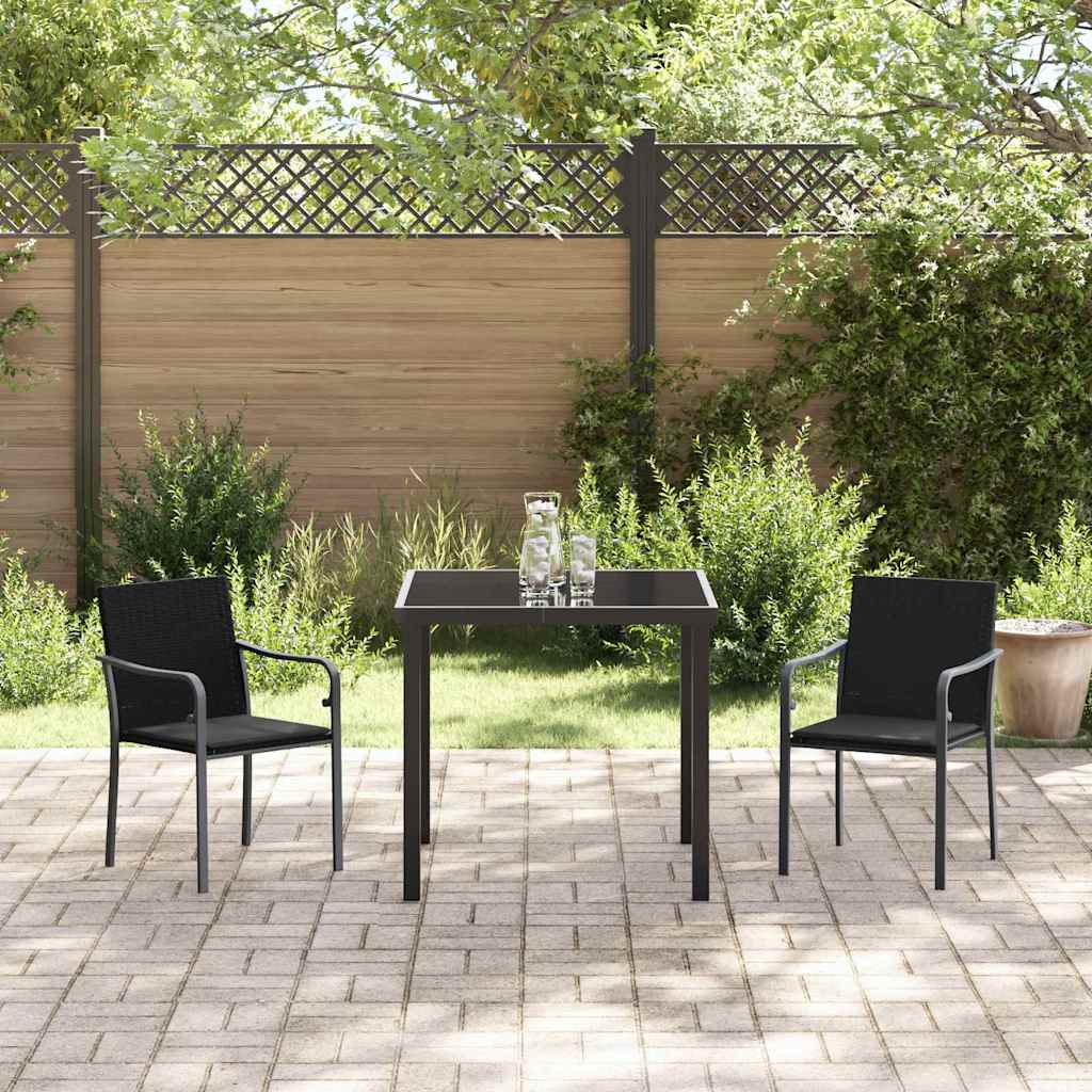 Ensemble de salle à manger pour jardin 3 pcs Noir et gris - XIOS