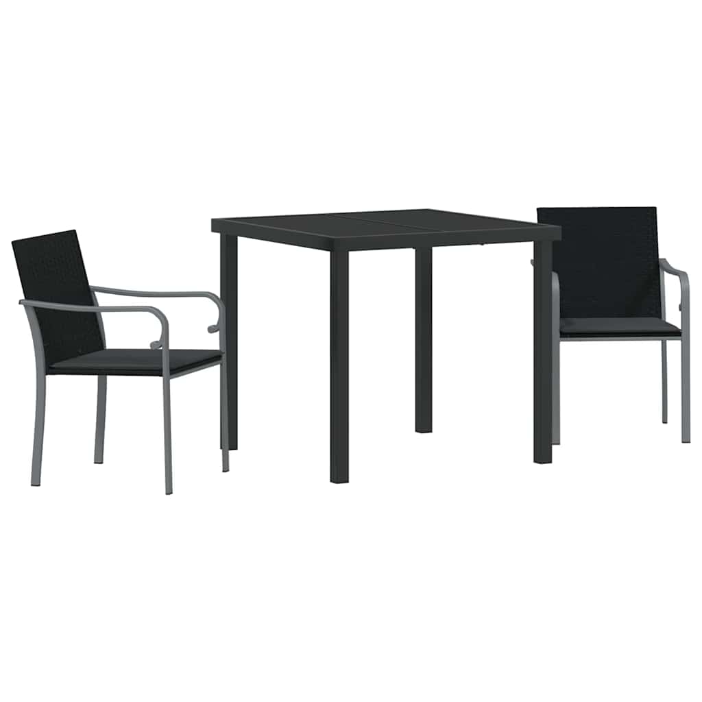 Ensemble de salle à manger pour jardin 3 pcs Noir et gris - XIOS