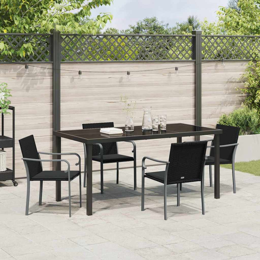 Ensemble de salle à manger pour jardin 5 pcs Noir et gris - XIOS