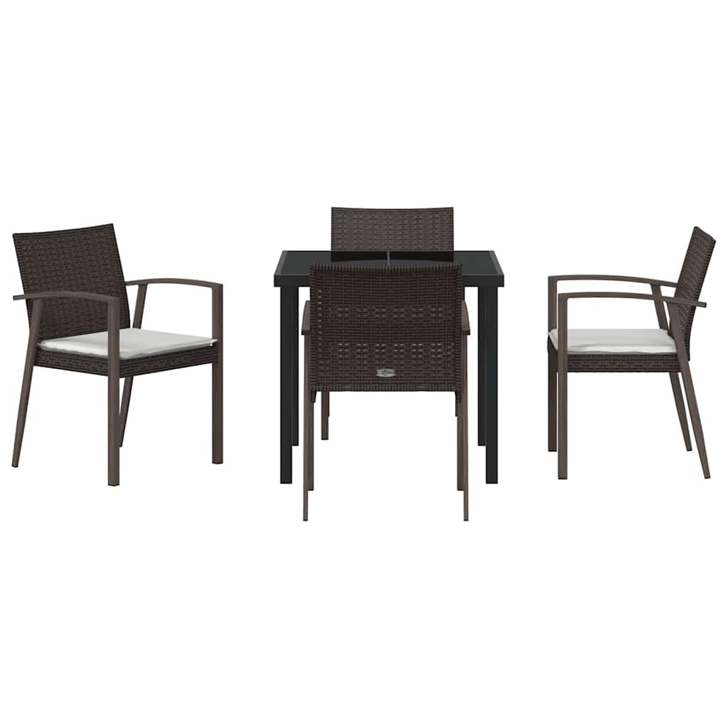 Ensemble de salle à manger pour jardin 5 pc Marron et Noir - XIOS