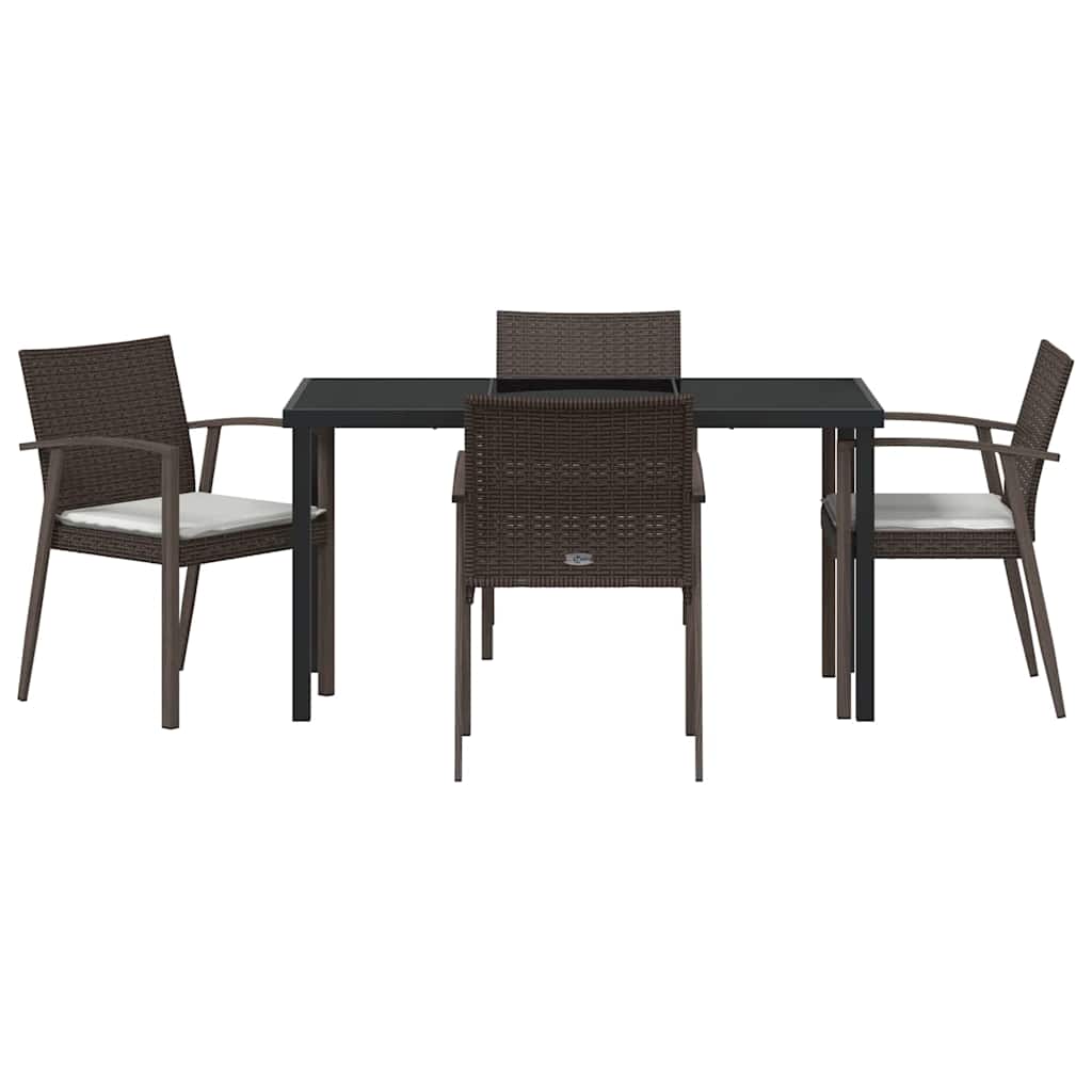Ensemble de salle à manger pour jardin 5 pc Marron et Noir - XIOS