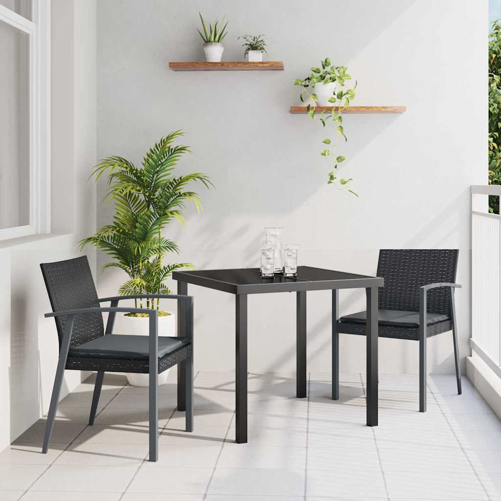 Ensemble de salle à manger pour jardin 3 pcs Noir et gris - XIOS