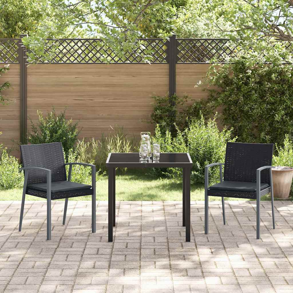 Ensemble de salle à manger pour jardin 3 pcs Noir et gris - XIOS