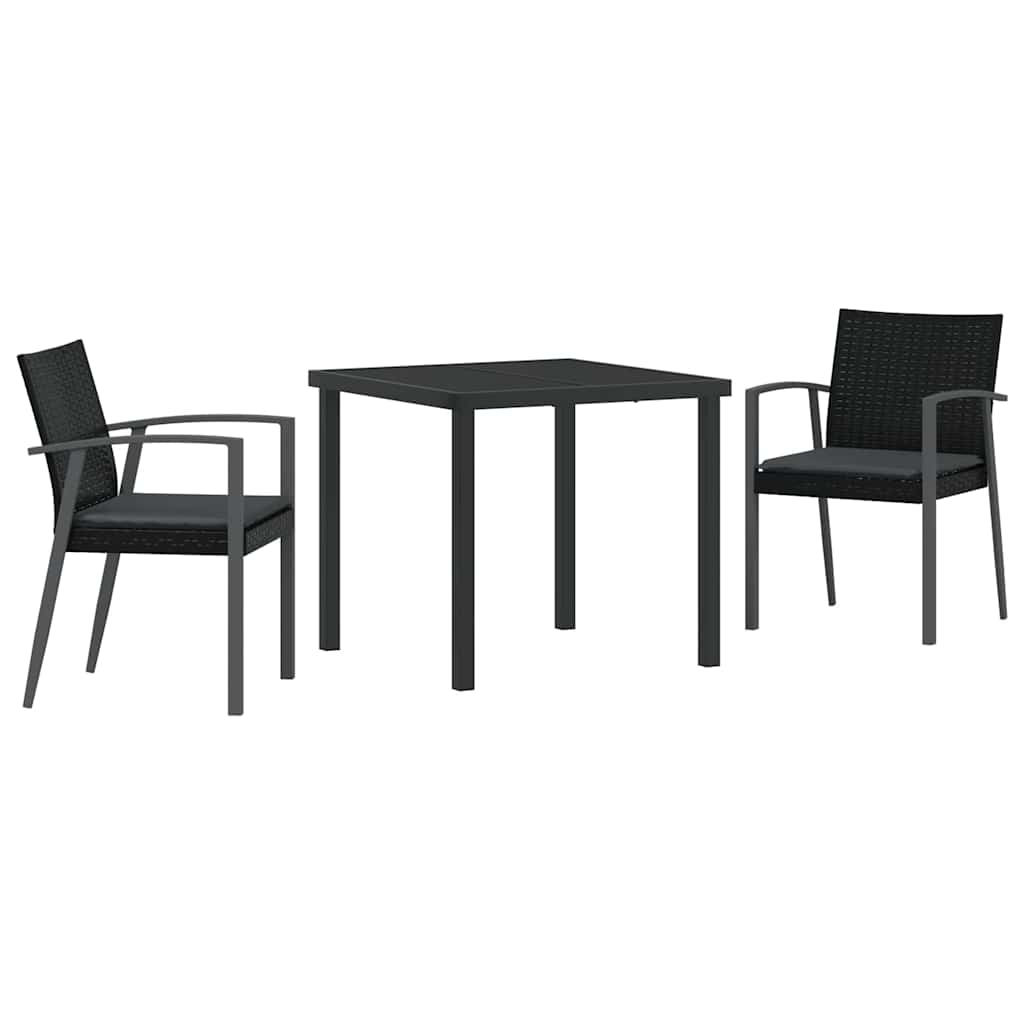 Ensemble de salle à manger pour jardin 3 pcs Noir et gris - XIOS