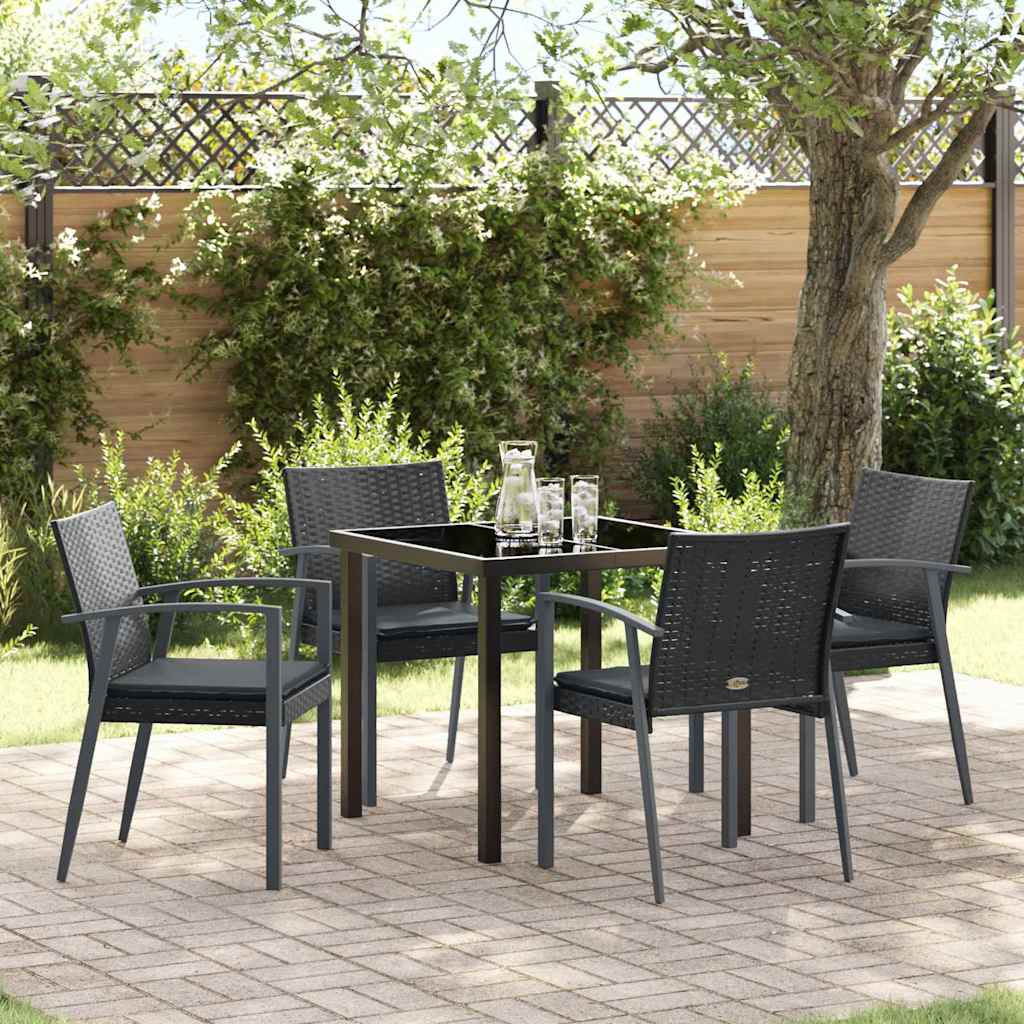 Ensemble de salle à manger pour jardin 5 pcs Noir et gris - XIOS