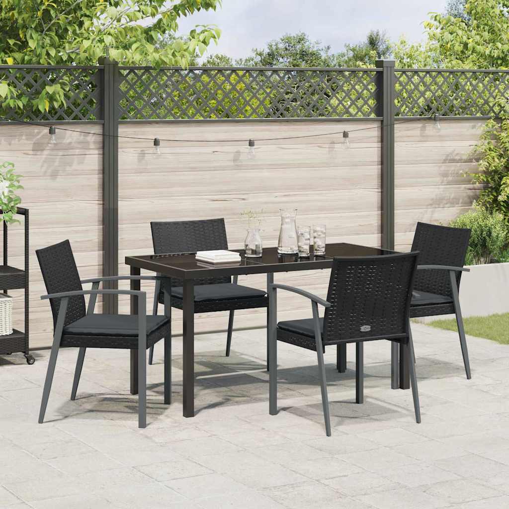 Ensemble de salle à manger pour jardin 5 pcs Noir et gris - XIOS