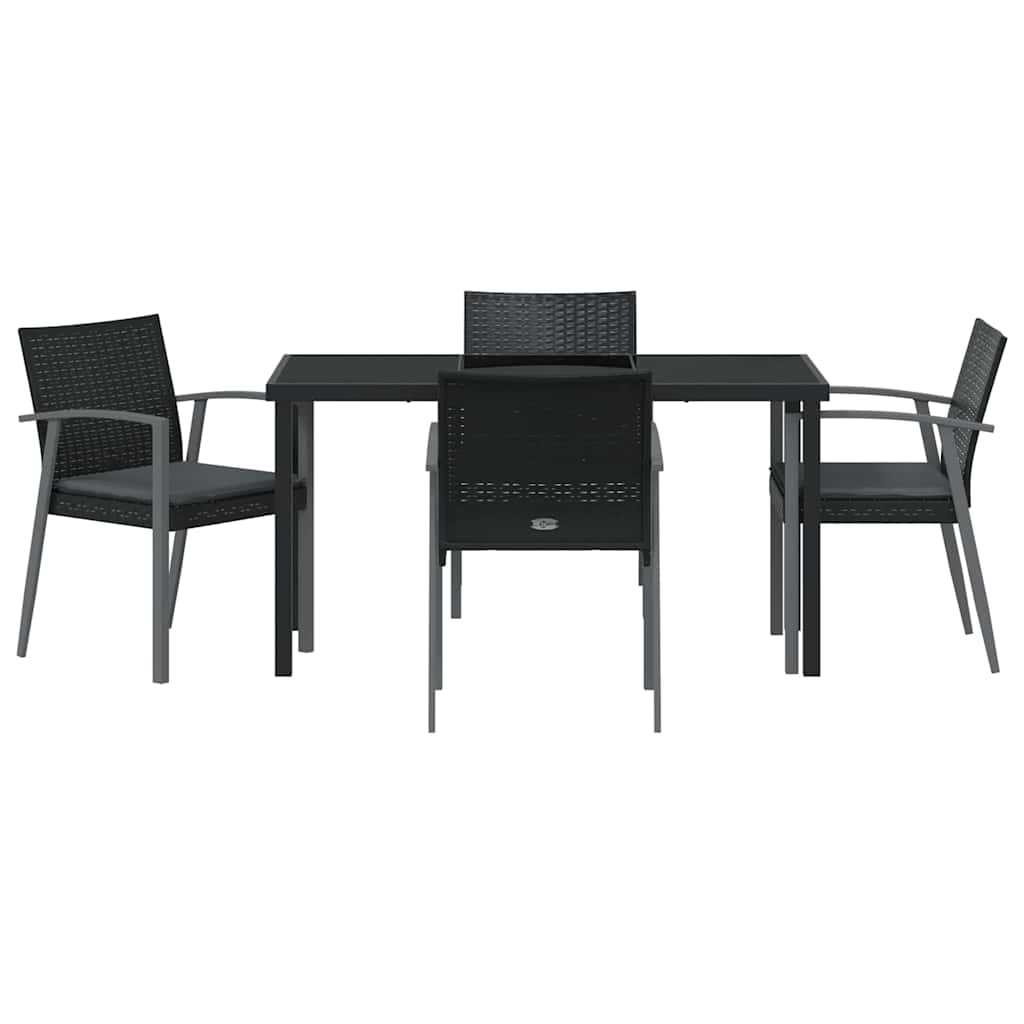 Ensemble de salle à manger pour jardin 5 pcs Noir et gris - XIOS