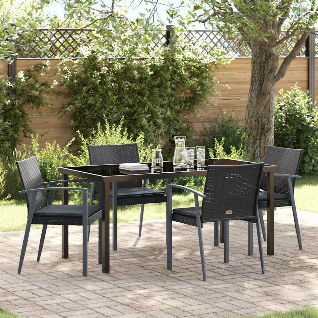 Ensemble de salle à manger pour jardin 5 pcs Noir et gris - XIOS