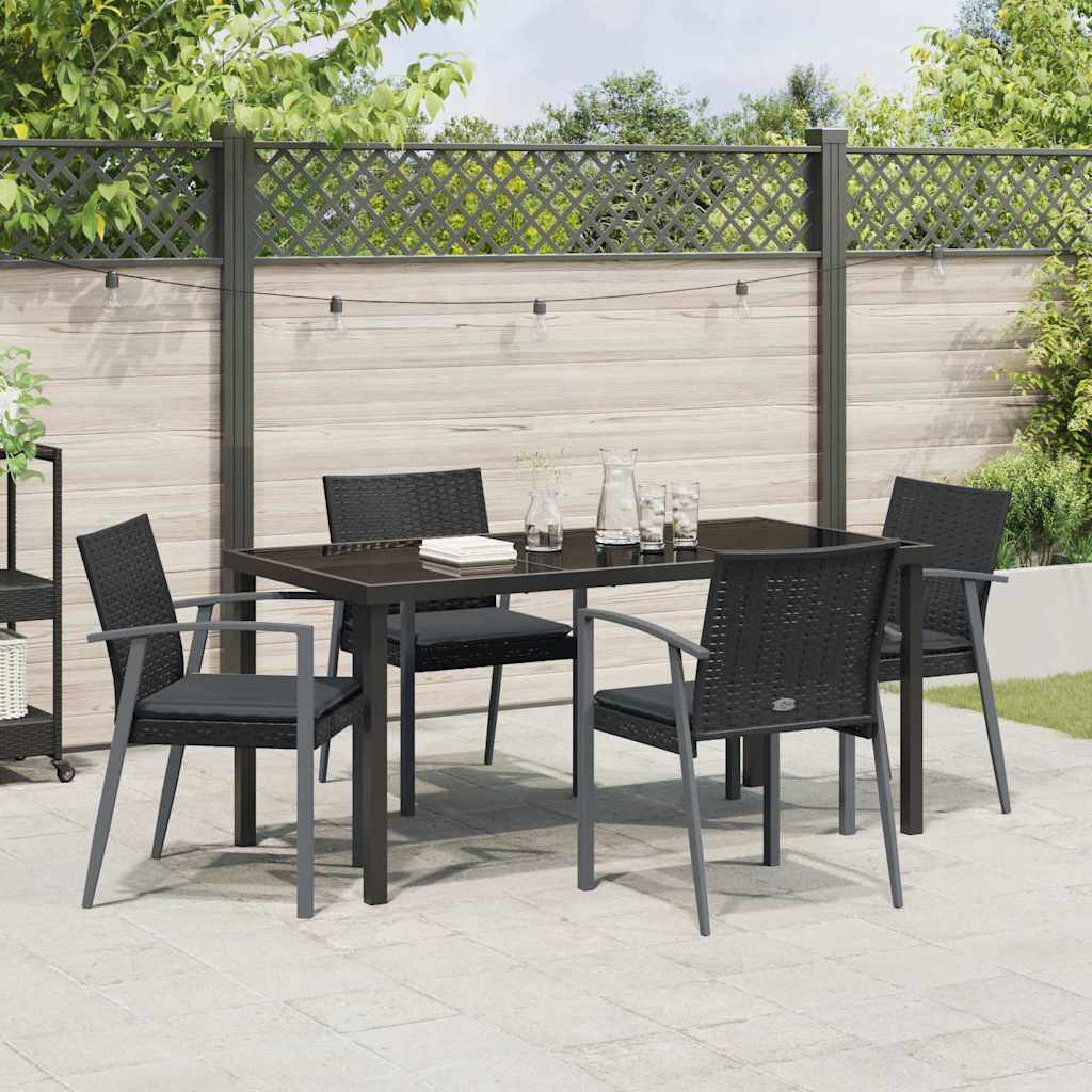 Ensemble de salle à manger pour jardin 5 pcs Noir et gris - XIOS