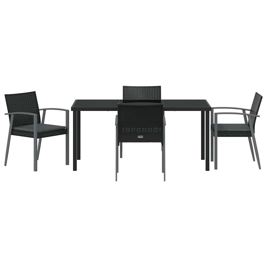 Ensemble de salle à manger pour jardin 5 pcs Noir et gris - XIOS