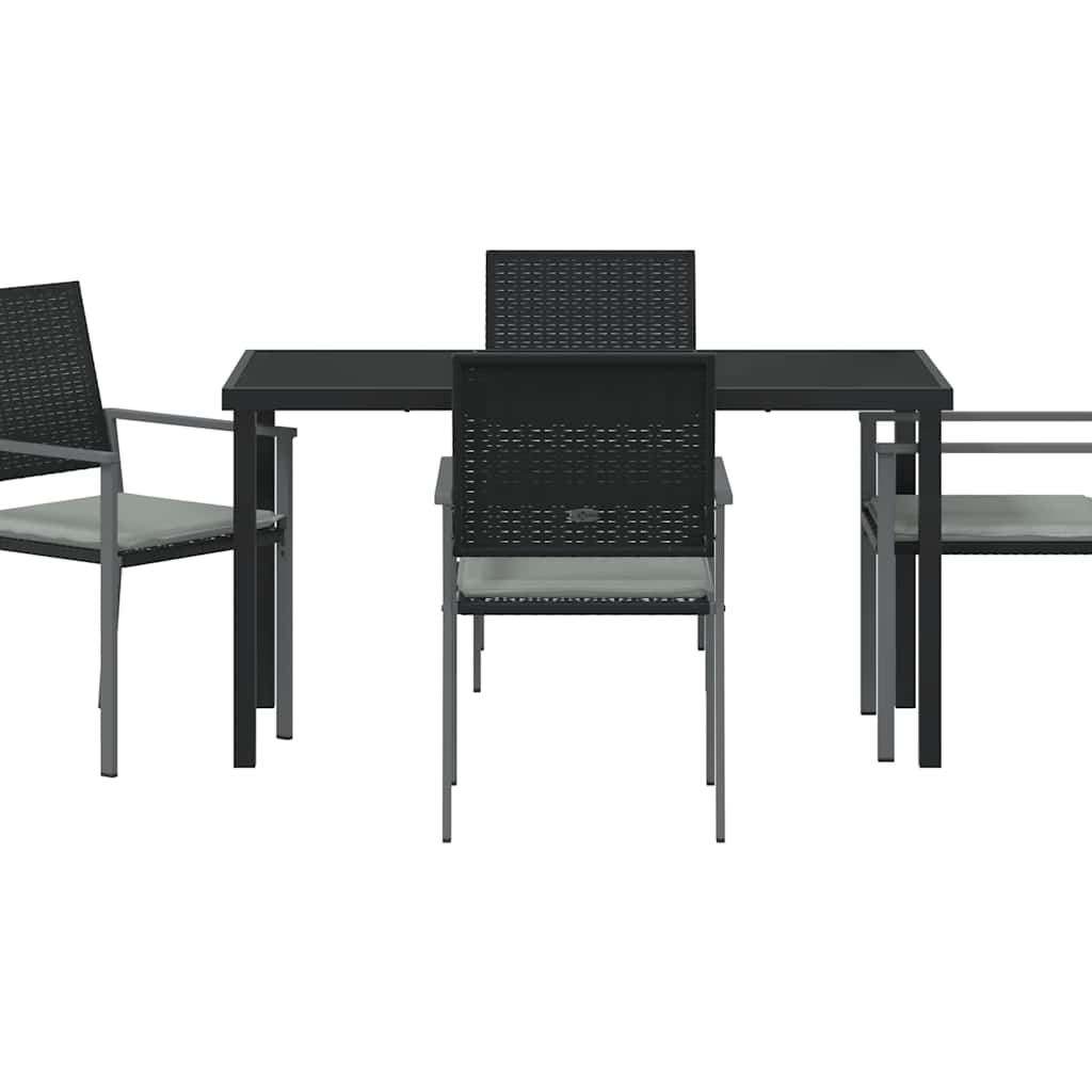 Ensemble de salle à manger pour jardin 5 pcs Noir et Gris Clair - XIOS