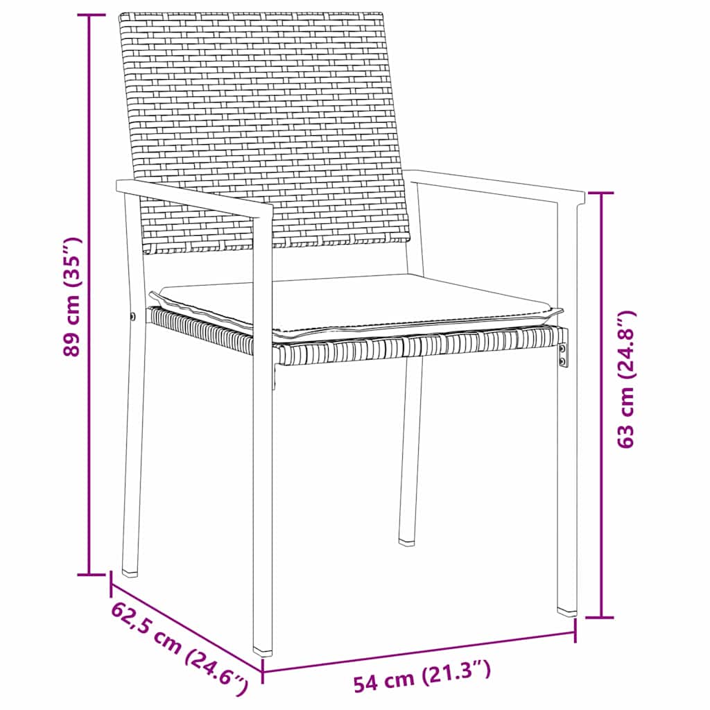Ensemble de salle à manger pour jardin 7 pcs Noir et Gris Clair - XIOS