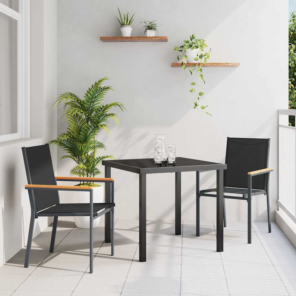 Ensemble de salle à manger pour jardin 3 pcs Noir - XIOS