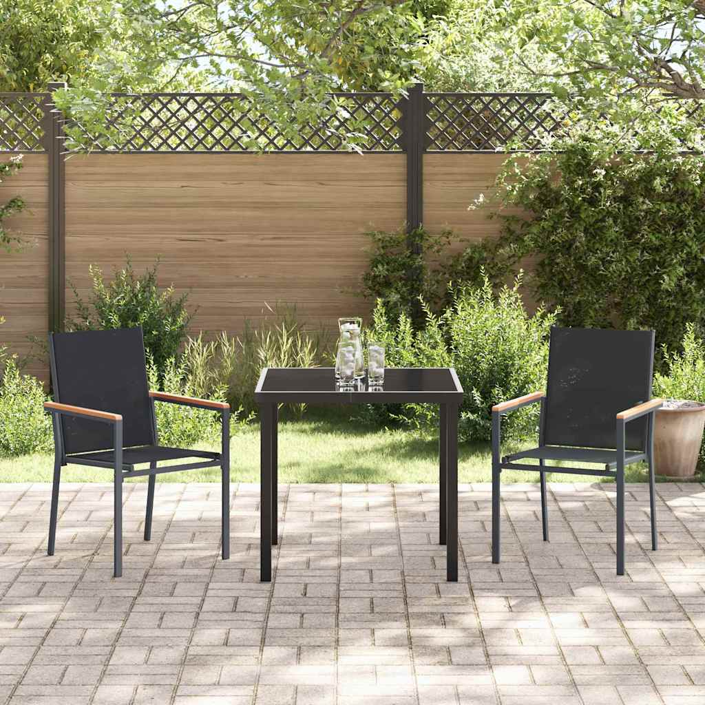 Ensemble de salle à manger pour jardin 3 pcs Noir - XIOS