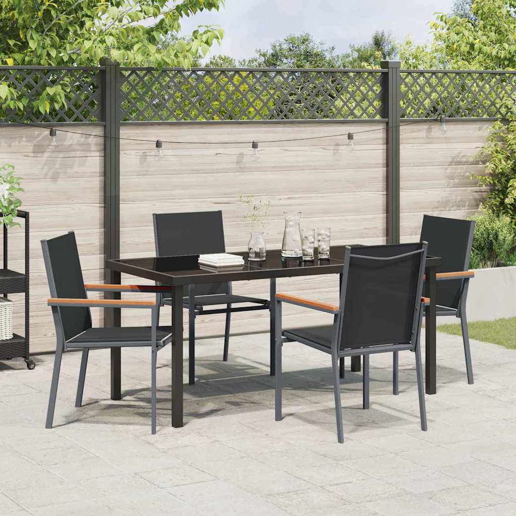 Ensemble de salle à manger pour jardin 5 pcs Noir - XIOS