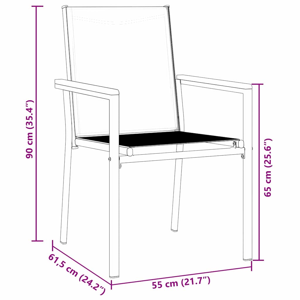 Ensemble de salle à manger pour jardin 7 pcs Noir - XIOS