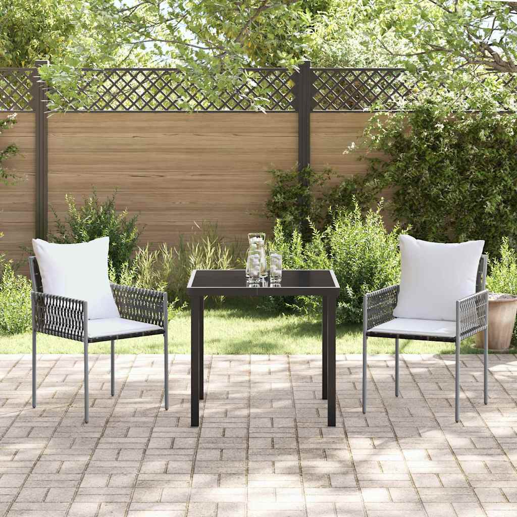 Ensemble de salle à manger pour jardin 3 pcs Marron et Noir - XIOS