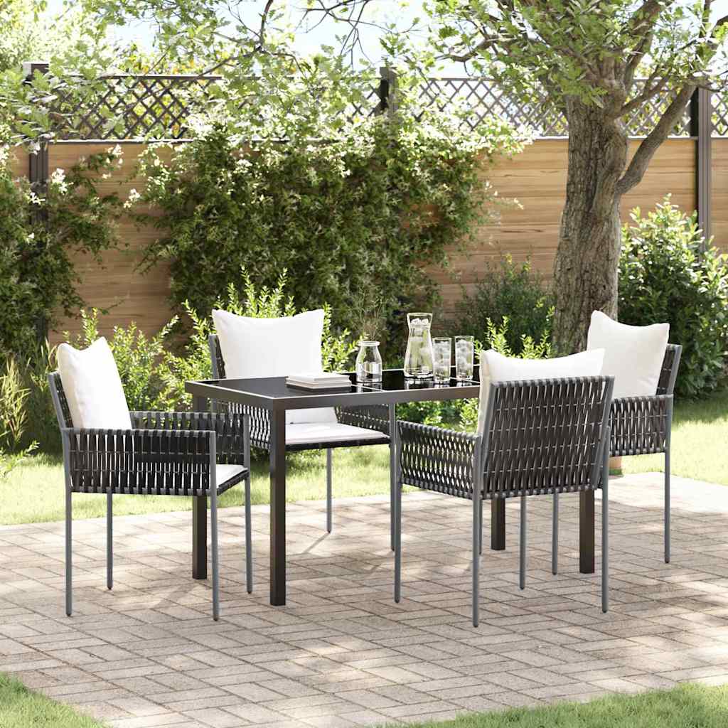 Ensemble de salle à manger pour jardin 5 pcs Marron et Noir - XIOS