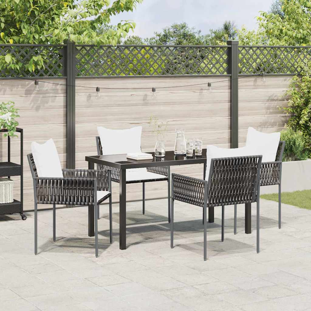 Ensemble de salle à manger pour jardin 5 pcs Marron et Noir - XIOS