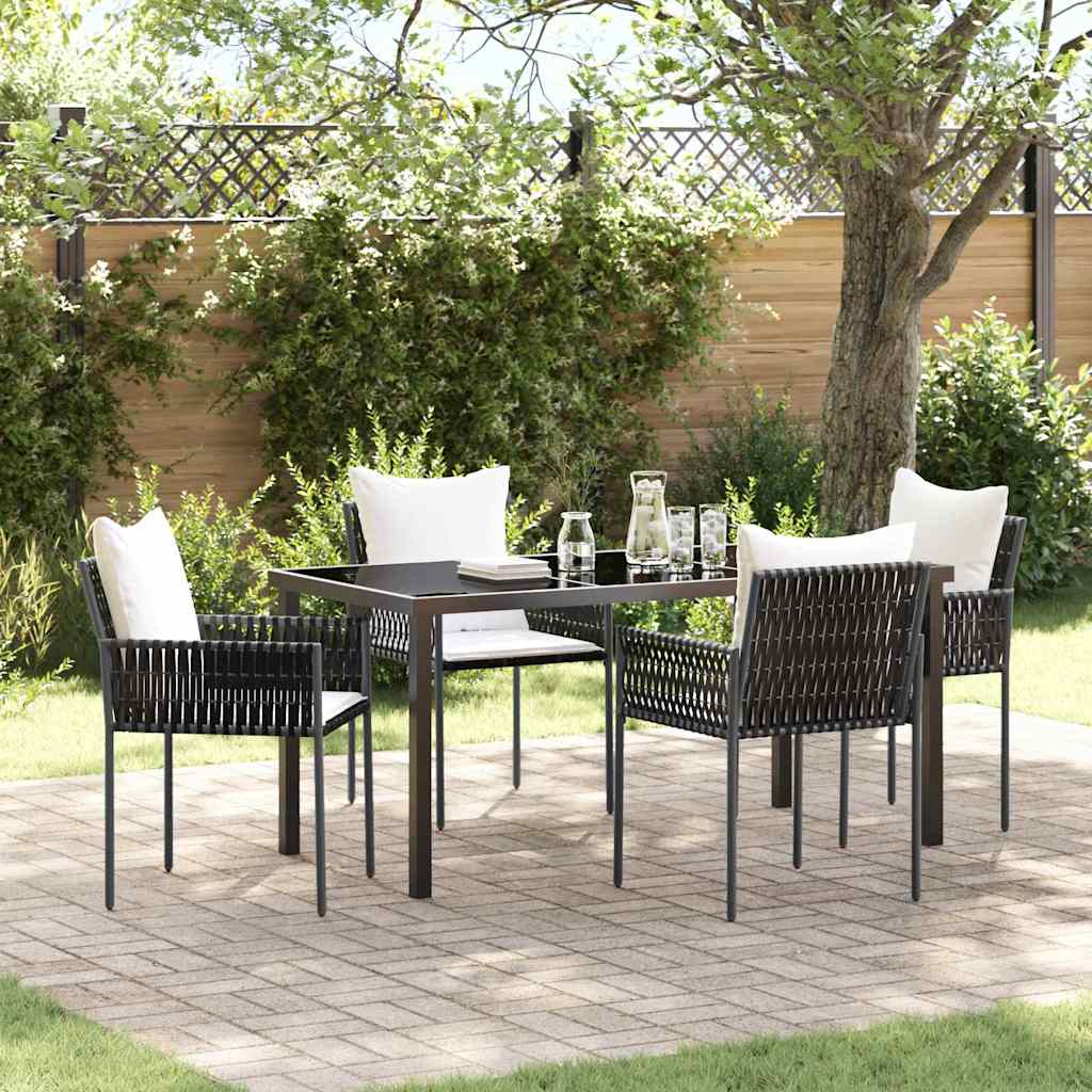 Ensemble de salle à manger pour jardin 5 pcs Marron et Noir - XIOS