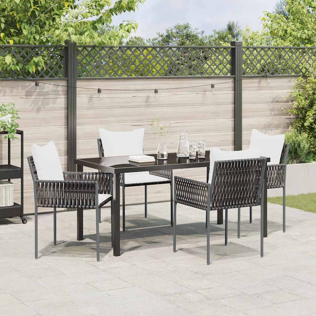 Ensemble de salle à manger pour jardin 5 pcs Marron et Noir - XIOS