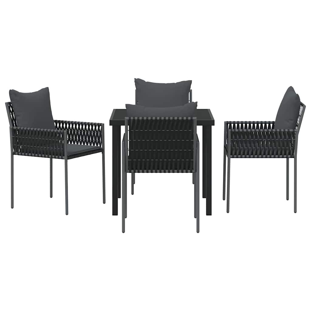 Ensemble de salle à manger pour jardin 5 pcs Noir et gris - XIOS