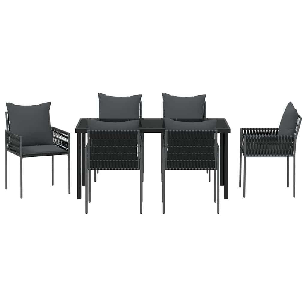 Ensemble de salle à manger pour jardin 7 pcs Noir et gris - XIOS