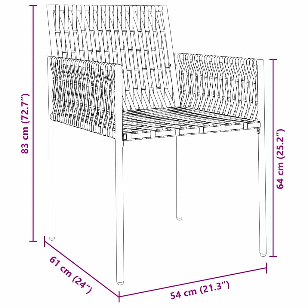 Ensemble de salle à manger pour jardin 7 pcs Noir et gris - XIOS