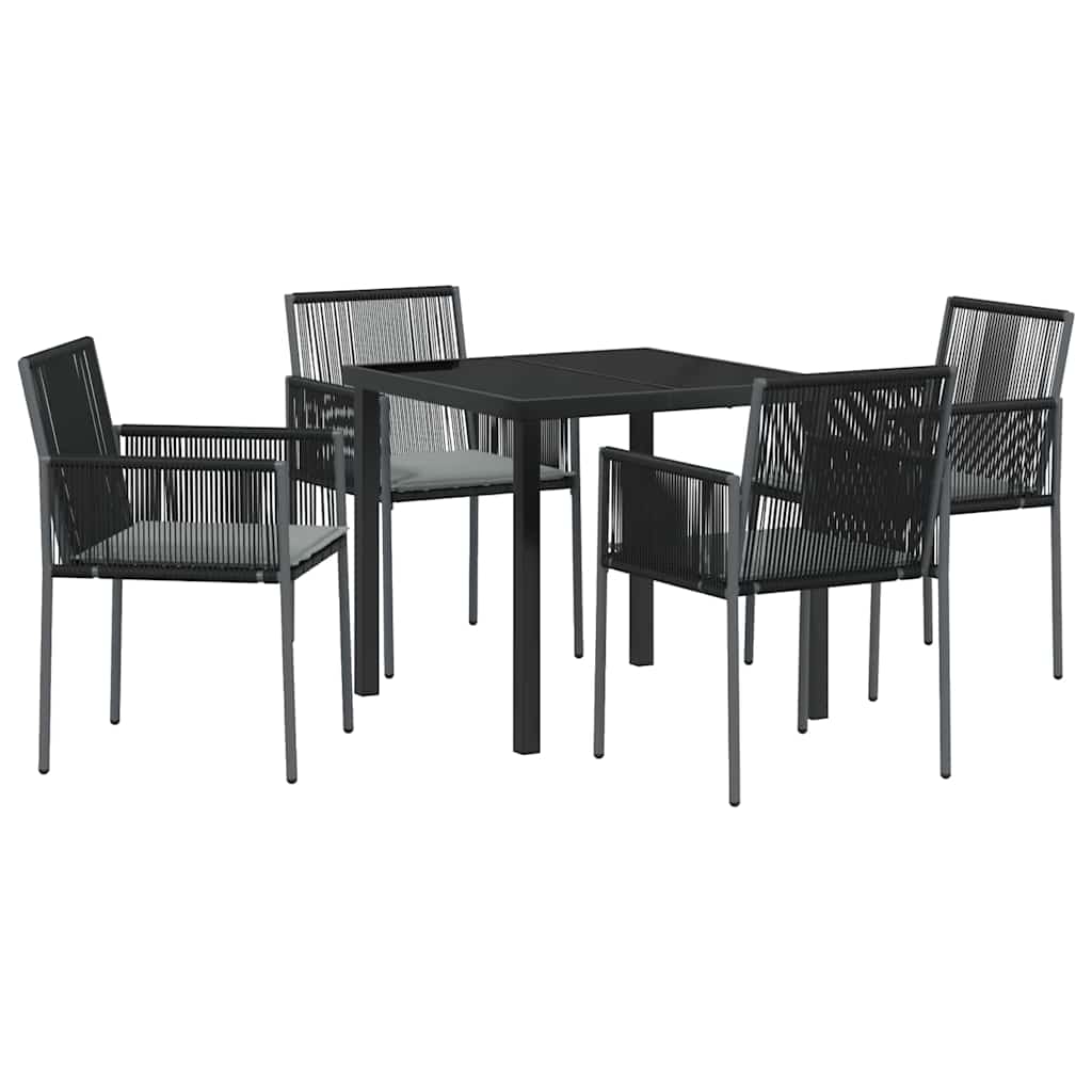 Ensemble de salle à manger pour jardin 5 pcs Noir Rotin PE - XIOS