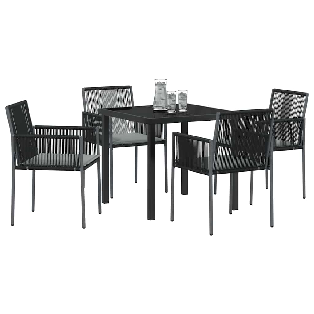 Ensemble de salle à manger pour jardin 5 pcs Noir Rotin PE - XIOS