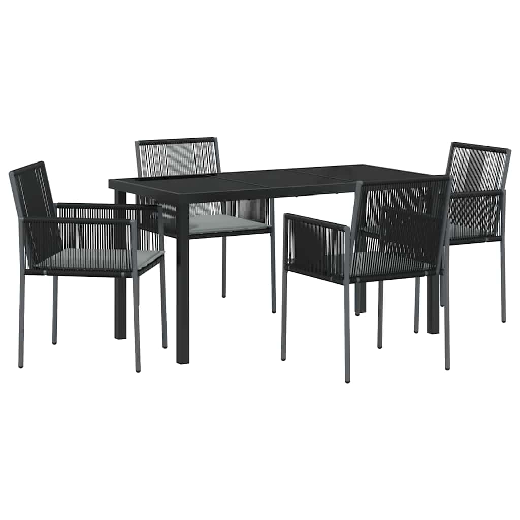 Ensemble de salle à manger pour jardin 5 pcs Noir Rotin PE - XIOS