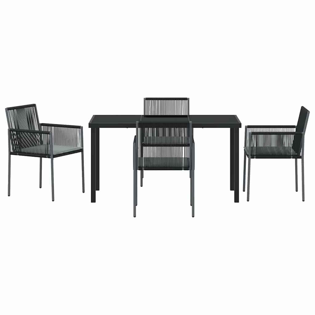 Ensemble de salle à manger pour jardin 5 pcs Noir Rotin PE - XIOS