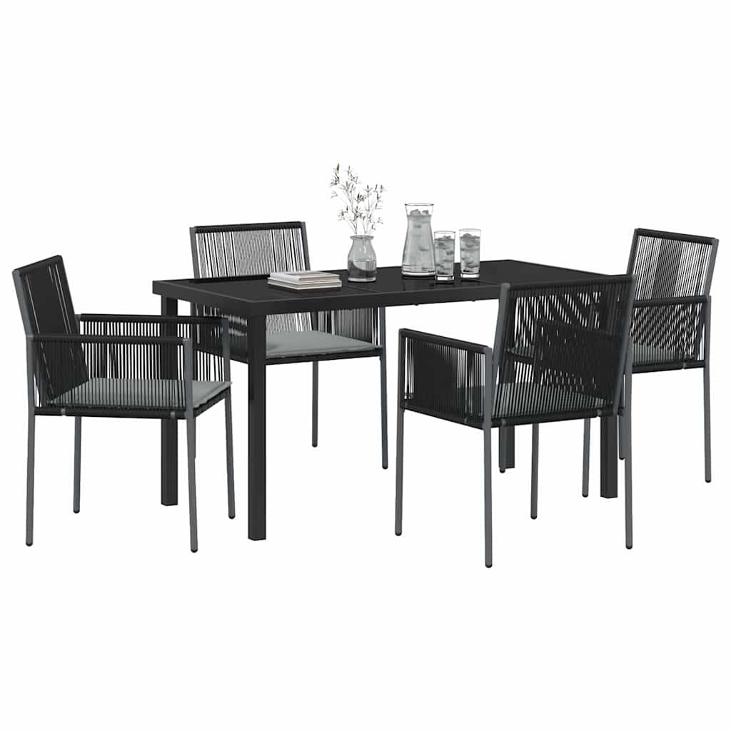 Ensemble de salle à manger pour jardin 5 pcs Noir Rotin PE - XIOS