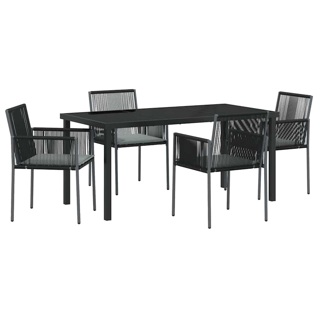 Ensemble de salle à manger pour jardin 5 pcs Noir Rotin PE - XIOS