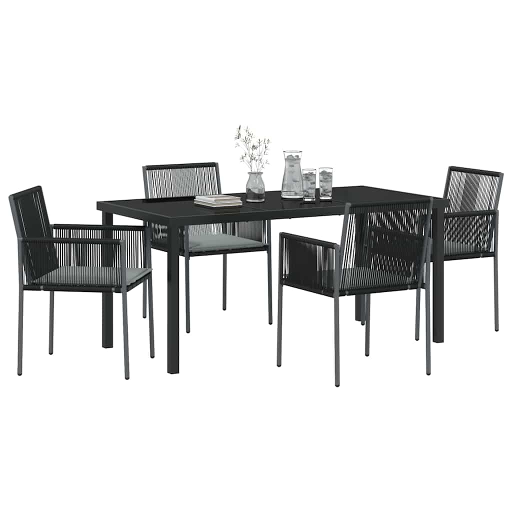 Ensemble de salle à manger pour jardin 5 pcs Noir Rotin PE - XIOS