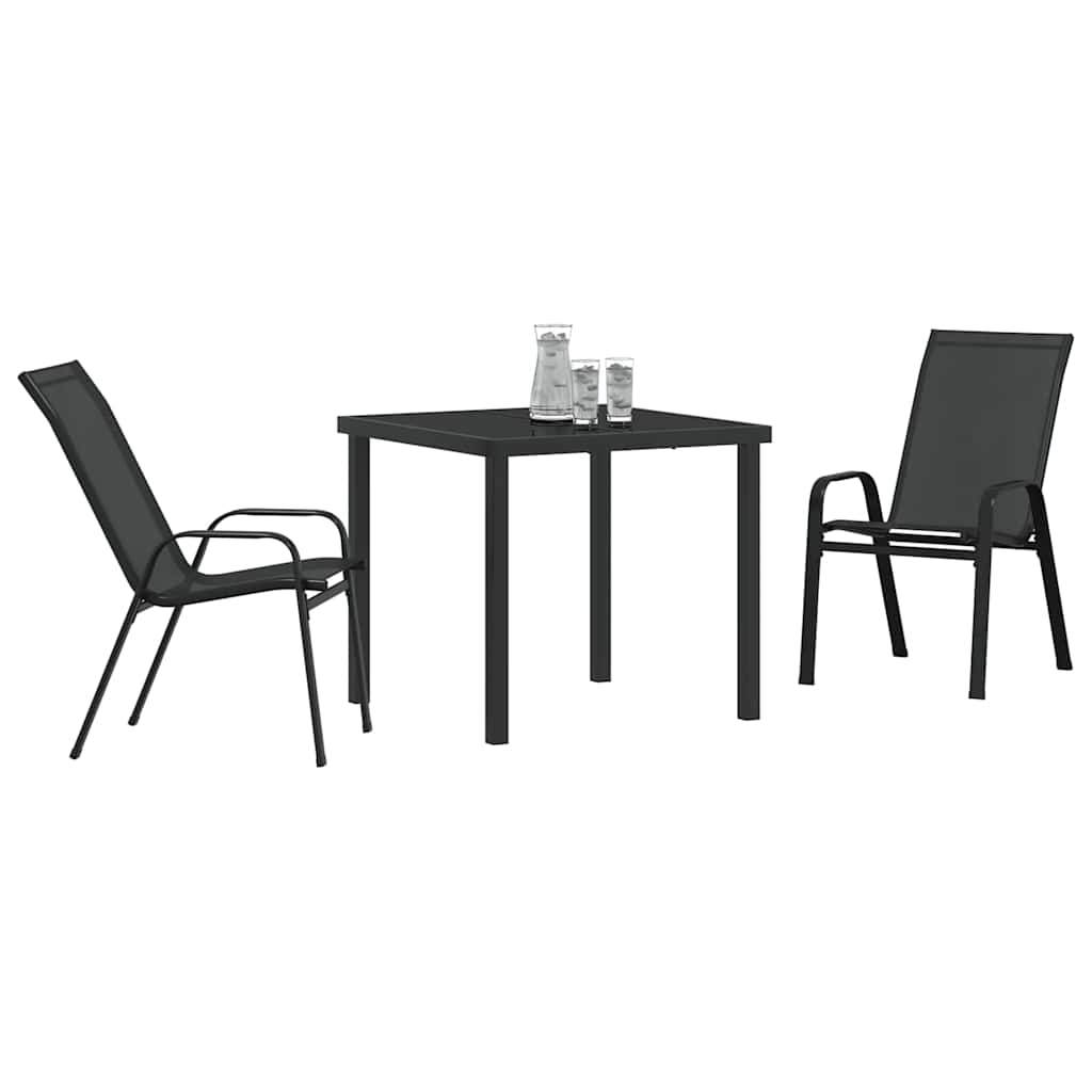 Ensemble de salle à manger pour jardin 3 pcs Noir - XIOS