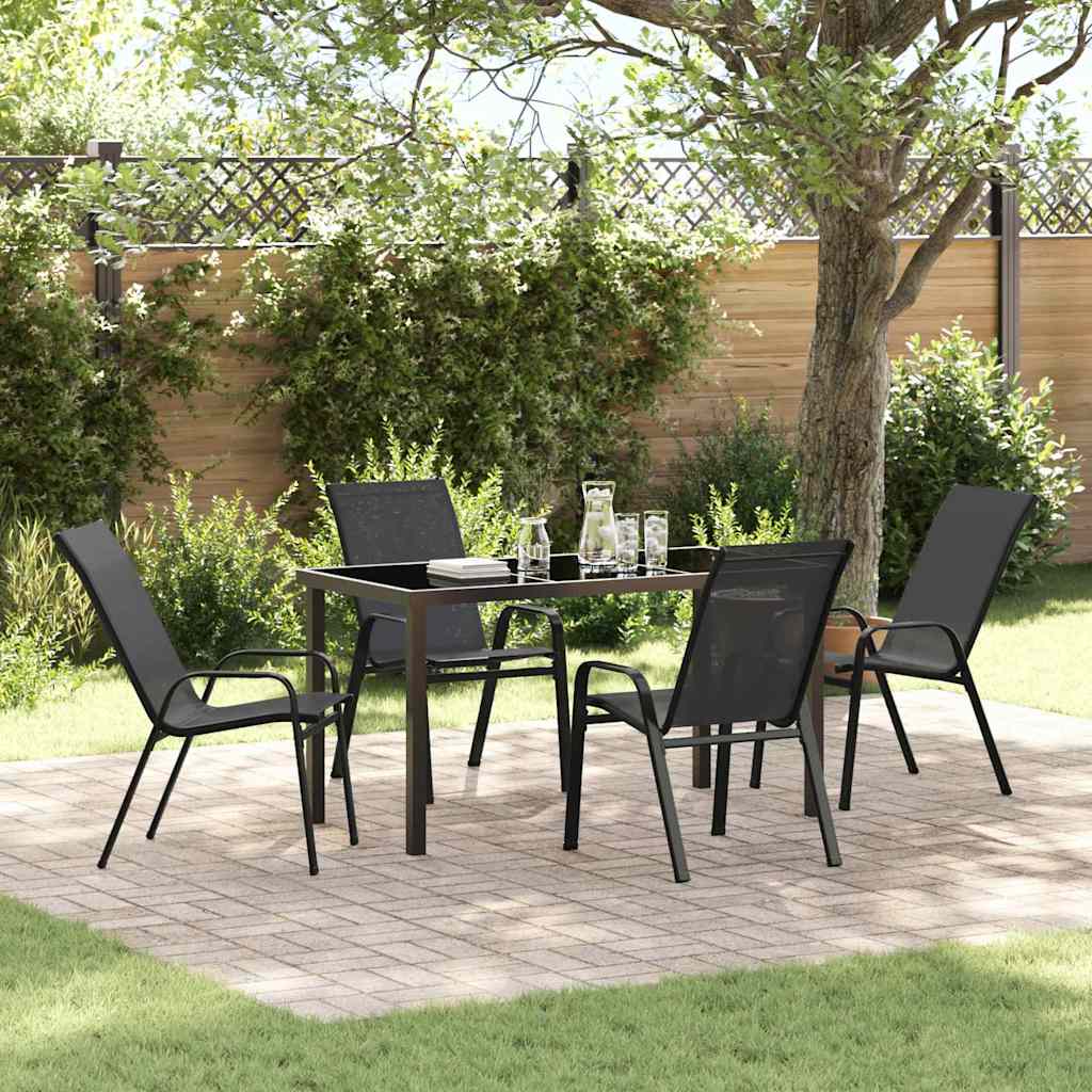 Ensemble de salle à manger pour jardin 5 pcs Noir - XIOS