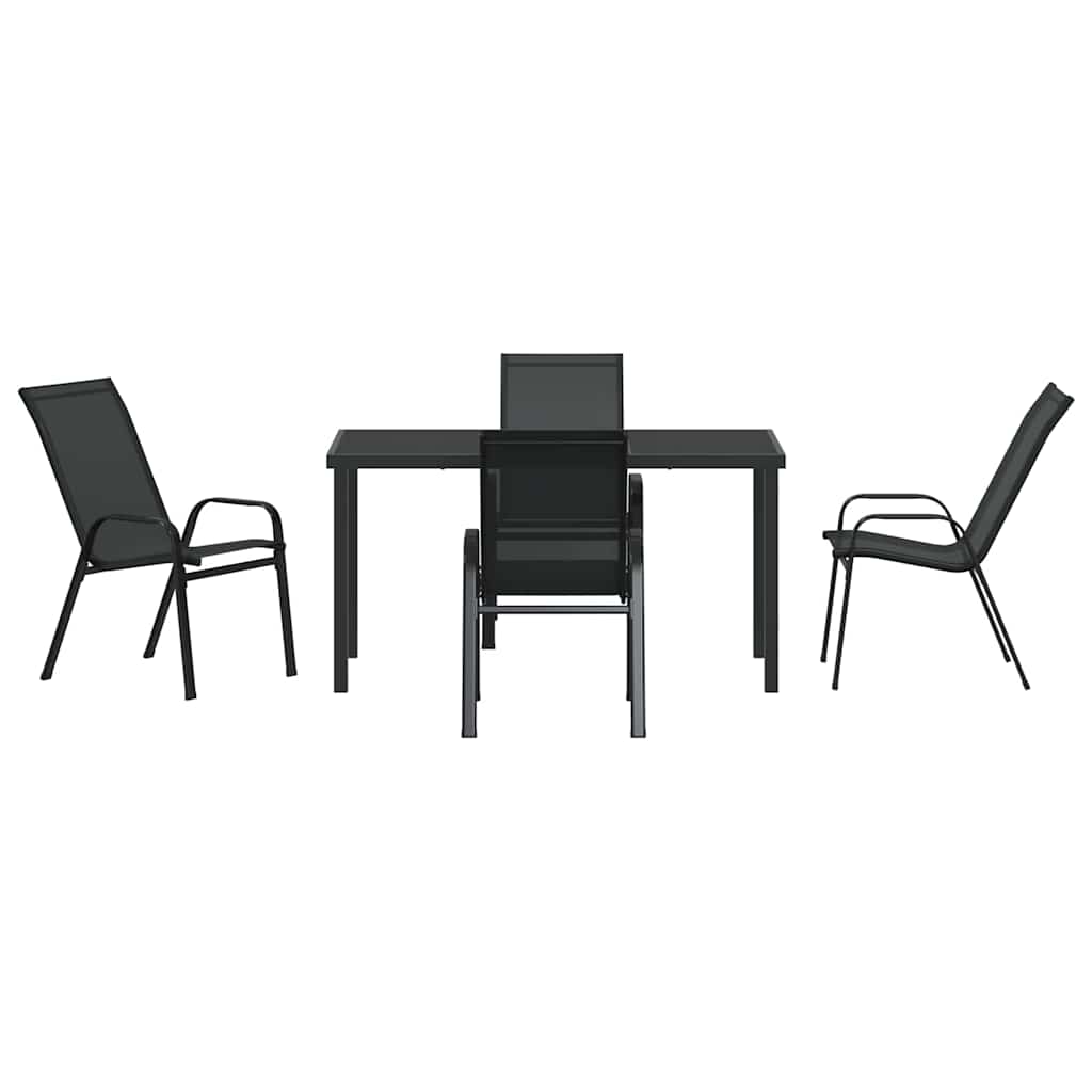 Ensemble de salle à manger pour jardin 5 pcs Noir - XIOS