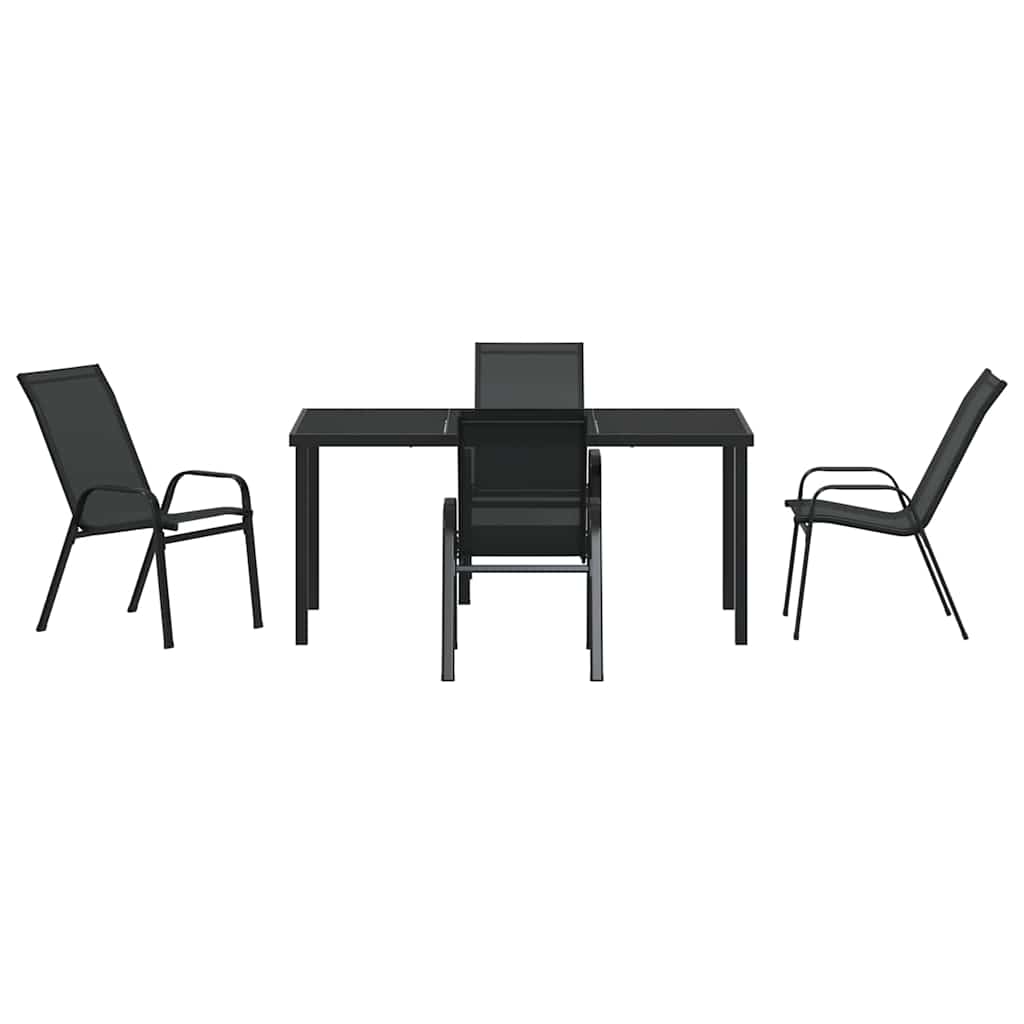 Ensemble de salle à manger pour jardin 5 pcs Noir - XIOS
