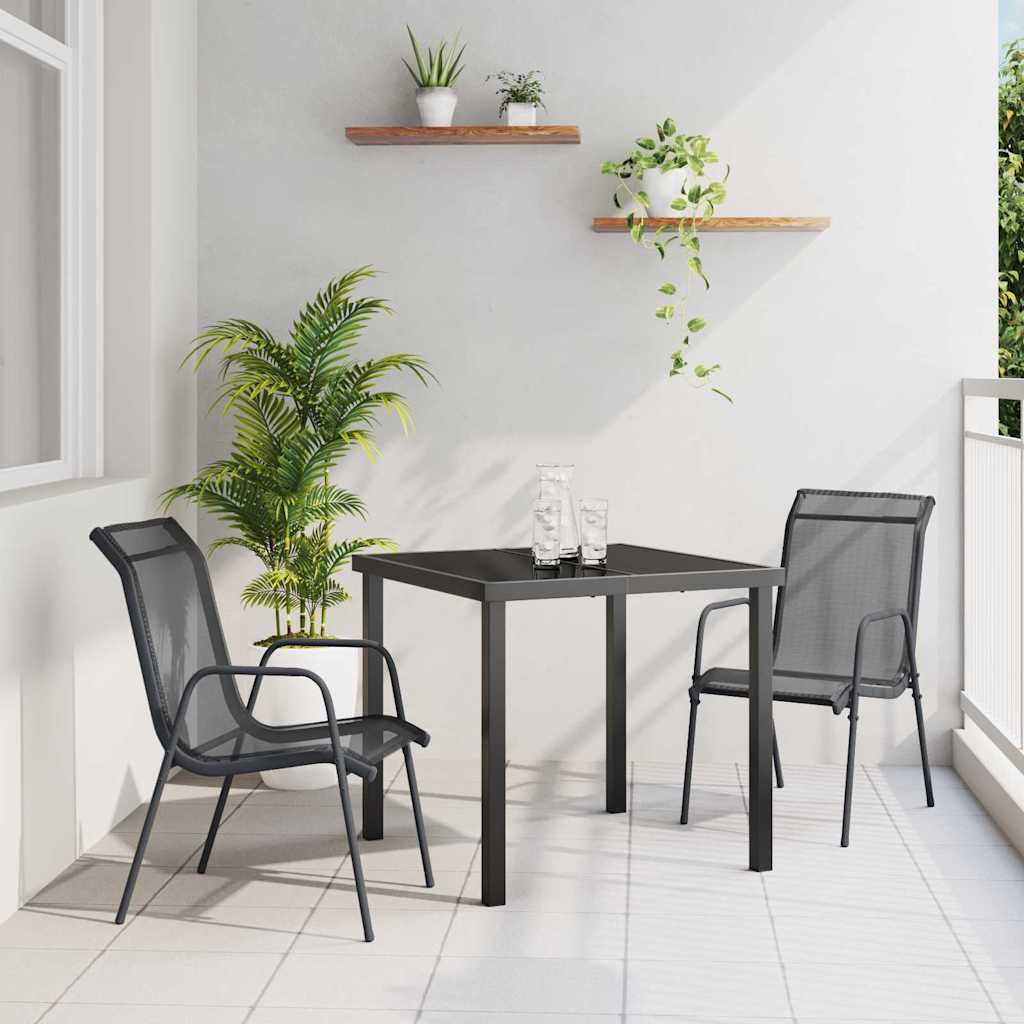 Ensemble de salle à manger pour jardin 3 pcs Noir - XIOS
