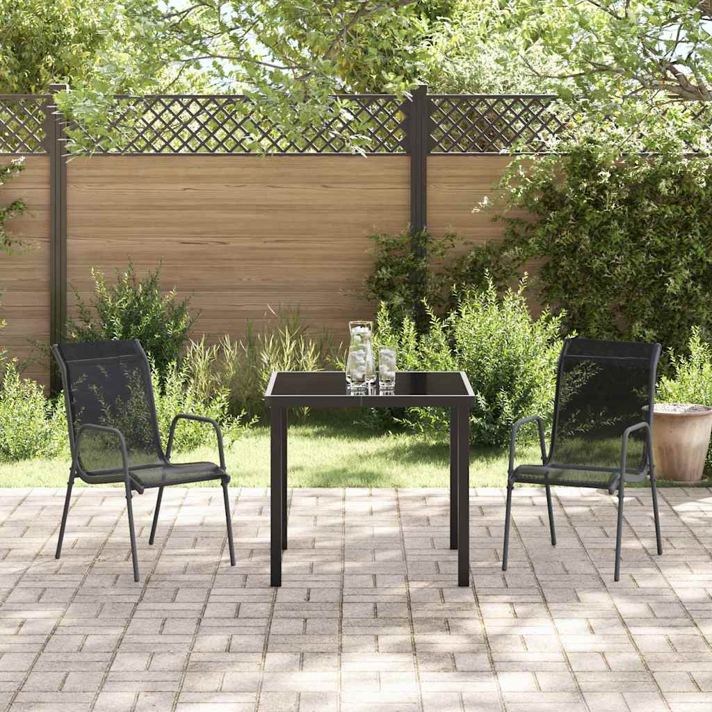Ensemble de salle à manger pour jardin 3 pcs Noir - XIOS