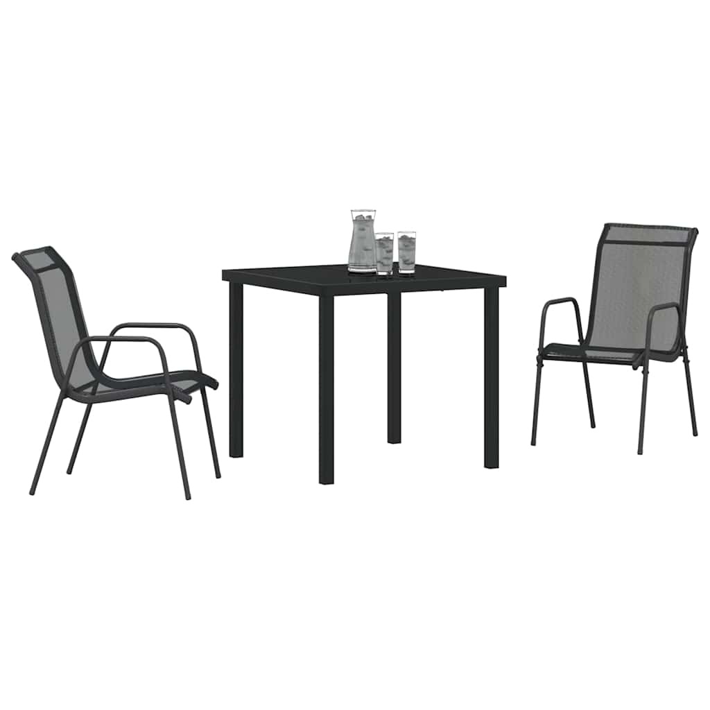 Ensemble de salle à manger pour jardin 3 pcs Noir - XIOS