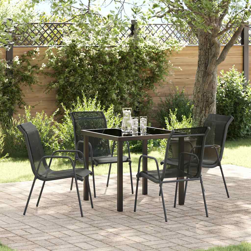 Ensemble de salle à manger pour jardin 5 pcs Noir - XIOS