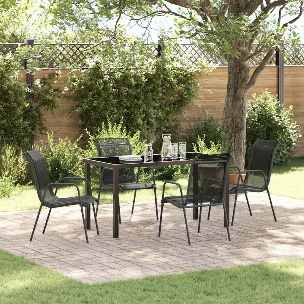 Ensemble de salle à manger pour jardin 5 pcs Noir - XIOS