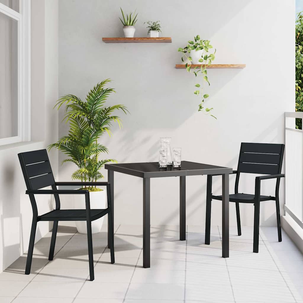 Ensemble de salle à manger pour jardin 3 pcs Noir - XIOS
