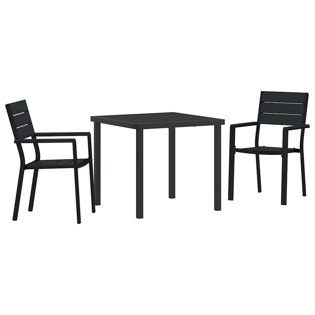 Ensemble de salle à manger pour jardin 3 pcs Noir - XIOS