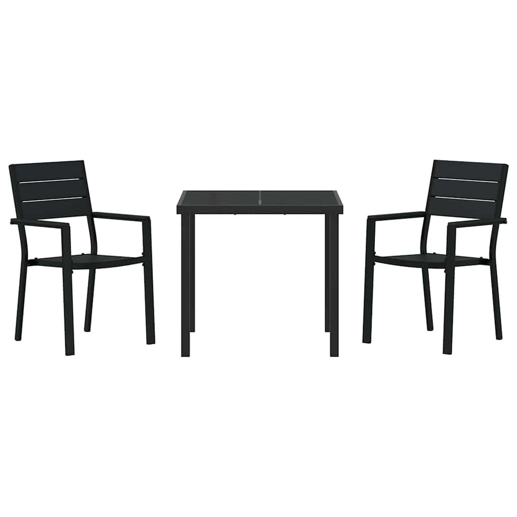 Ensemble de salle à manger pour jardin 3 pcs Noir - XIOS