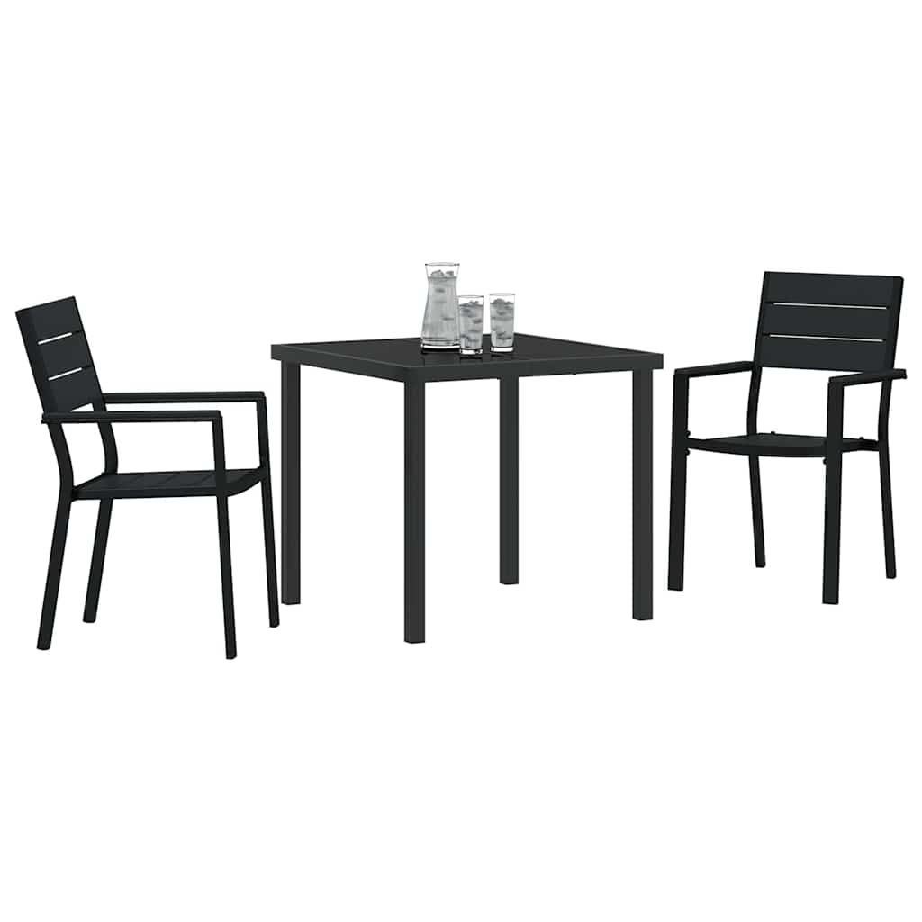 Ensemble de salle à manger pour jardin 3 pcs Noir - XIOS