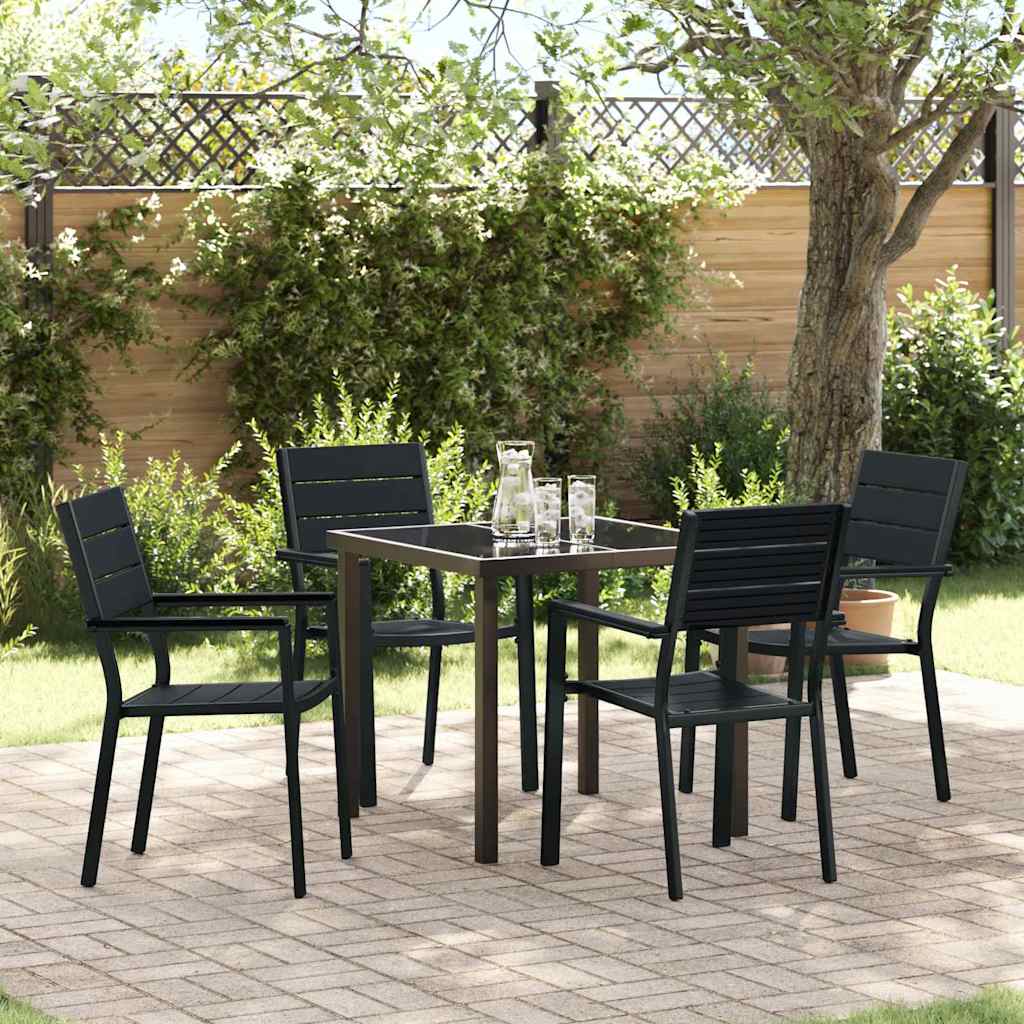 Ensemble de salle à manger pour jardin 5 pcs Noir - XIOS
