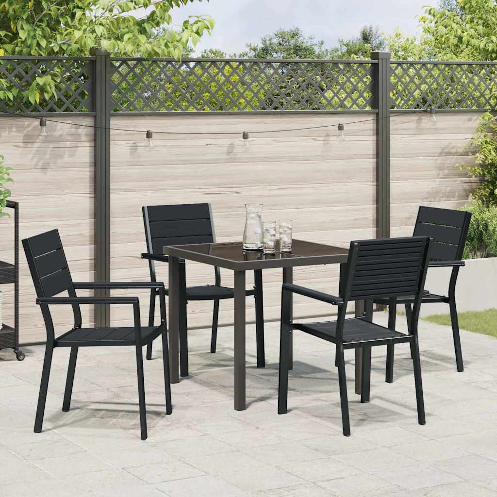 Ensemble de salle à manger pour jardin 5 pcs Noir - XIOS